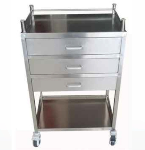 [lea-tr03] trolley stainless steel 3drawer
